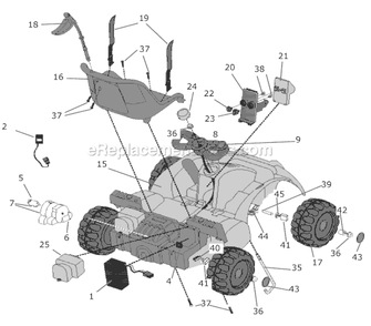 Part Location Diagram of 3800-7424 Power Wheels Cable Tie
